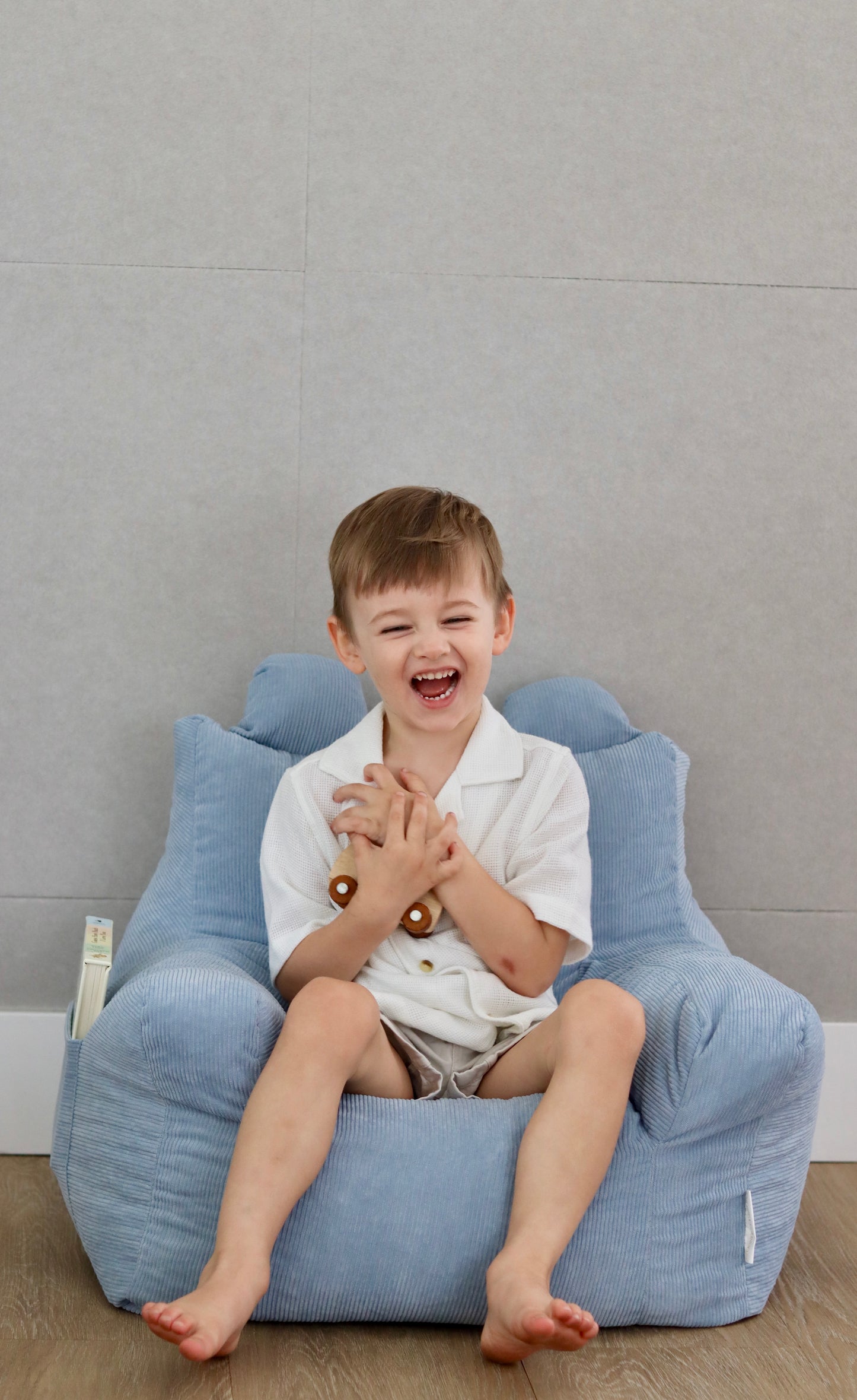 Baby Blue in Bloom Corduroy Bean Bag