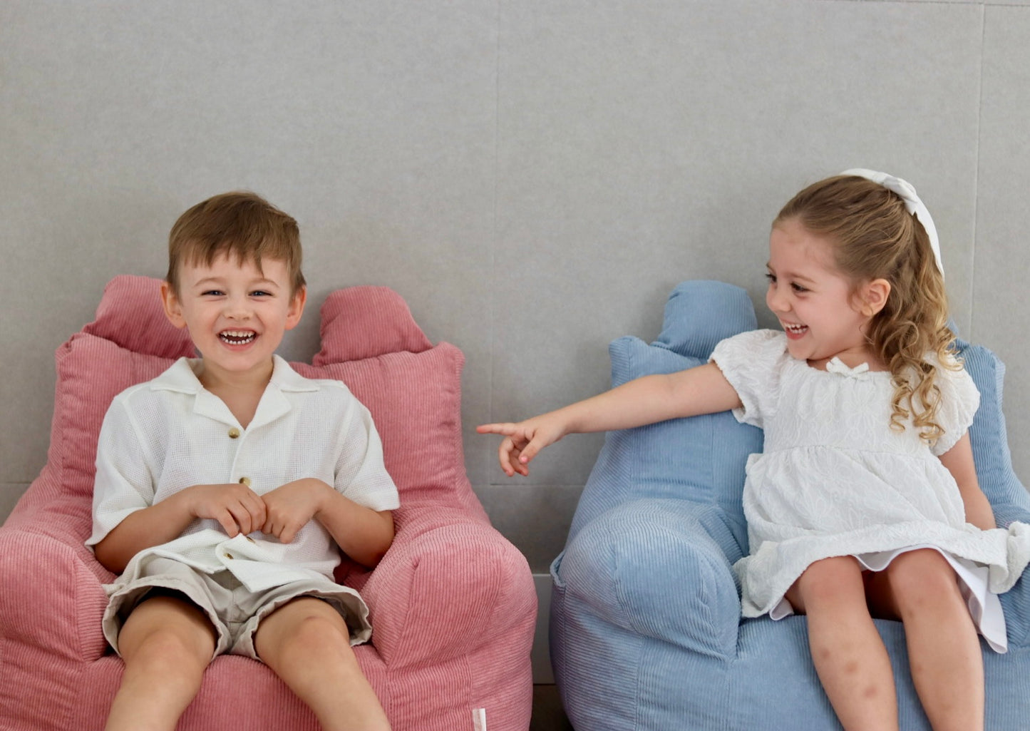 Baby Blue in Bloom Corduroy Bean Bag