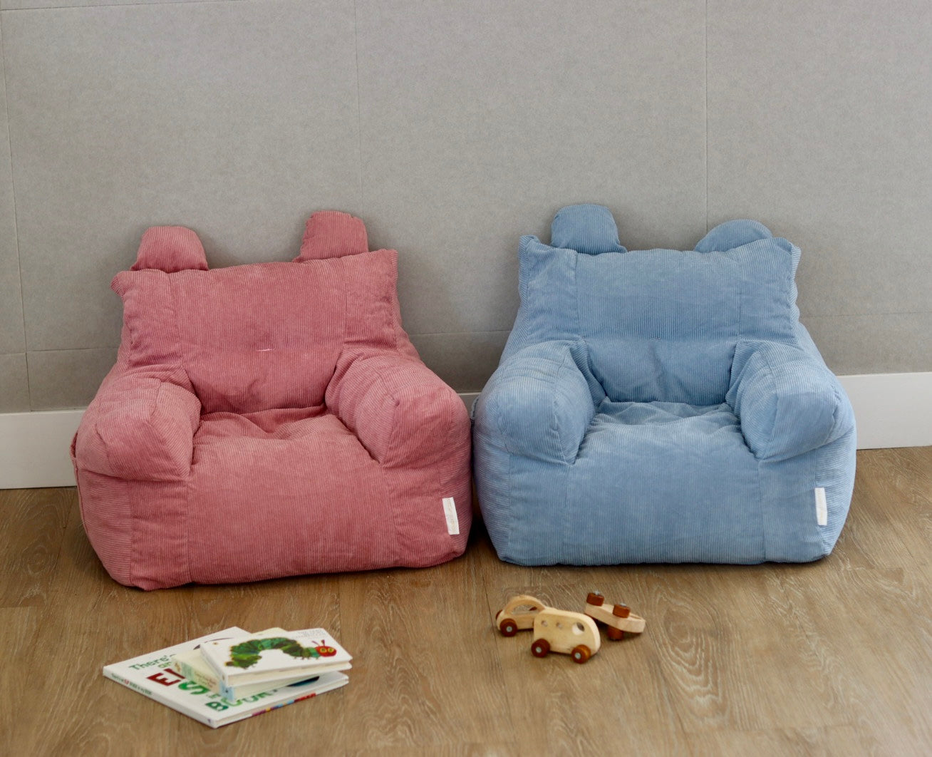 Baby Blue in Bloom Corduroy Bean Bag