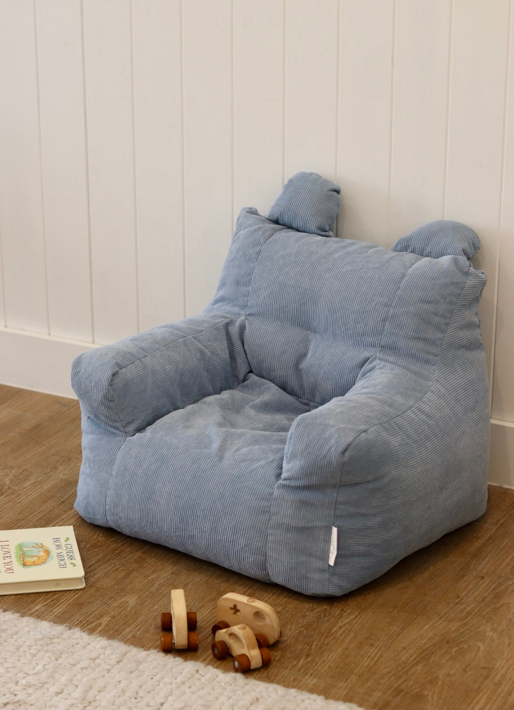 Baby Blue in Bloom Corduroy Bean Bag