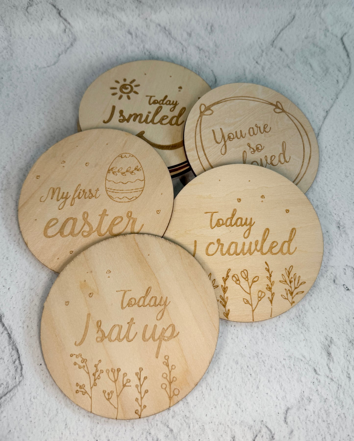 Wooden Milestone Plaque Set