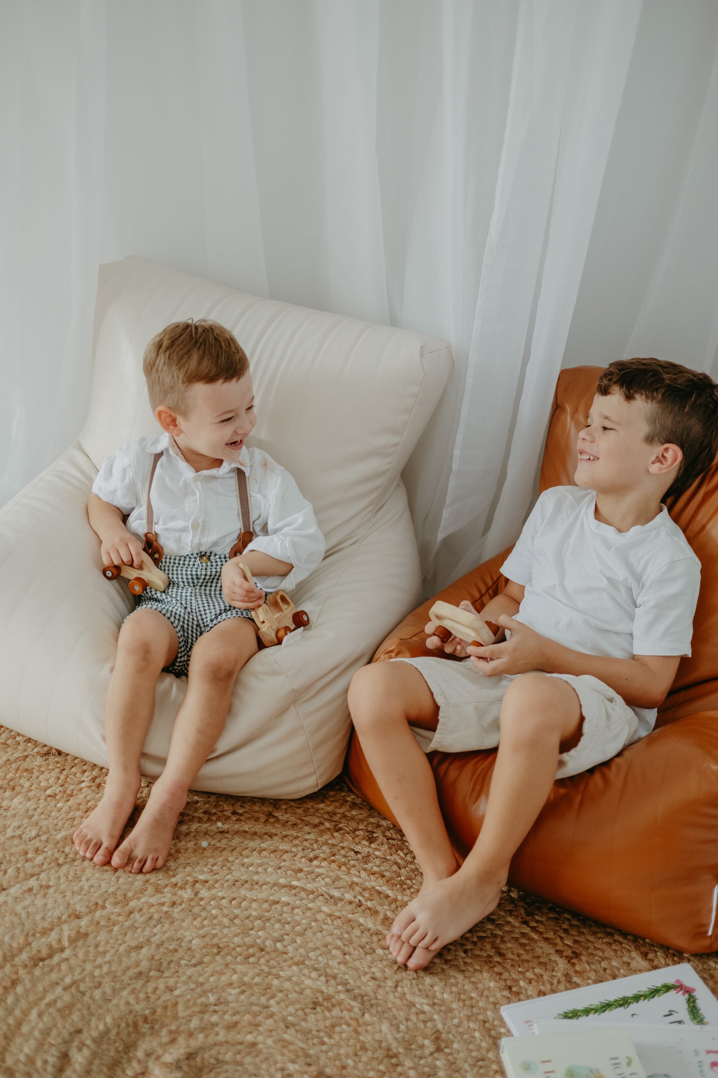 Tan Vegan Leather Bean Bag