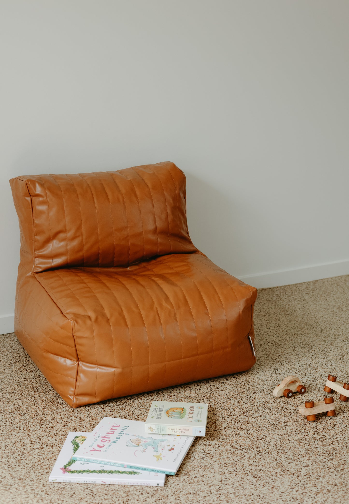 Tan Vegan Leather Bean Bag